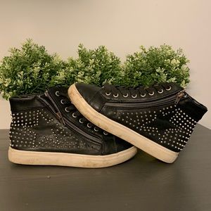 Steve Madden size 4 black studded high tops